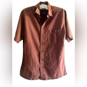 Kuhl Short Sleeve Button Down Shirt Men's Medium Brown Outdoors Hiking Casual